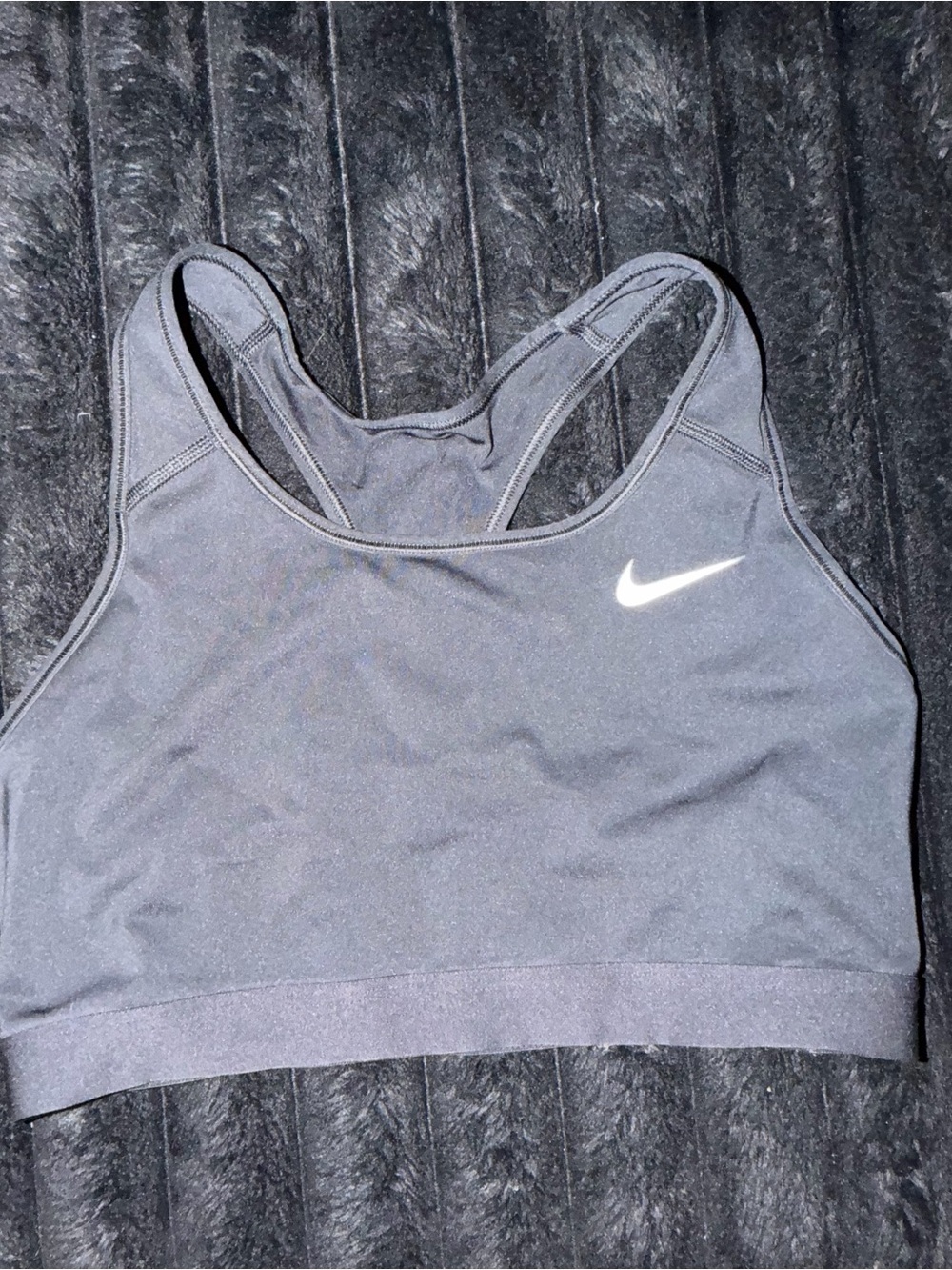 Nike Black Racerback Sports Bra with White Swoosh